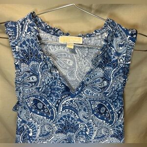 Michael Kors Dress Blue and White Paisley sleeveless